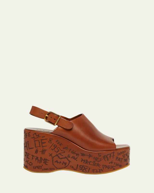 Maxime Leather Slingback Platform Sandals